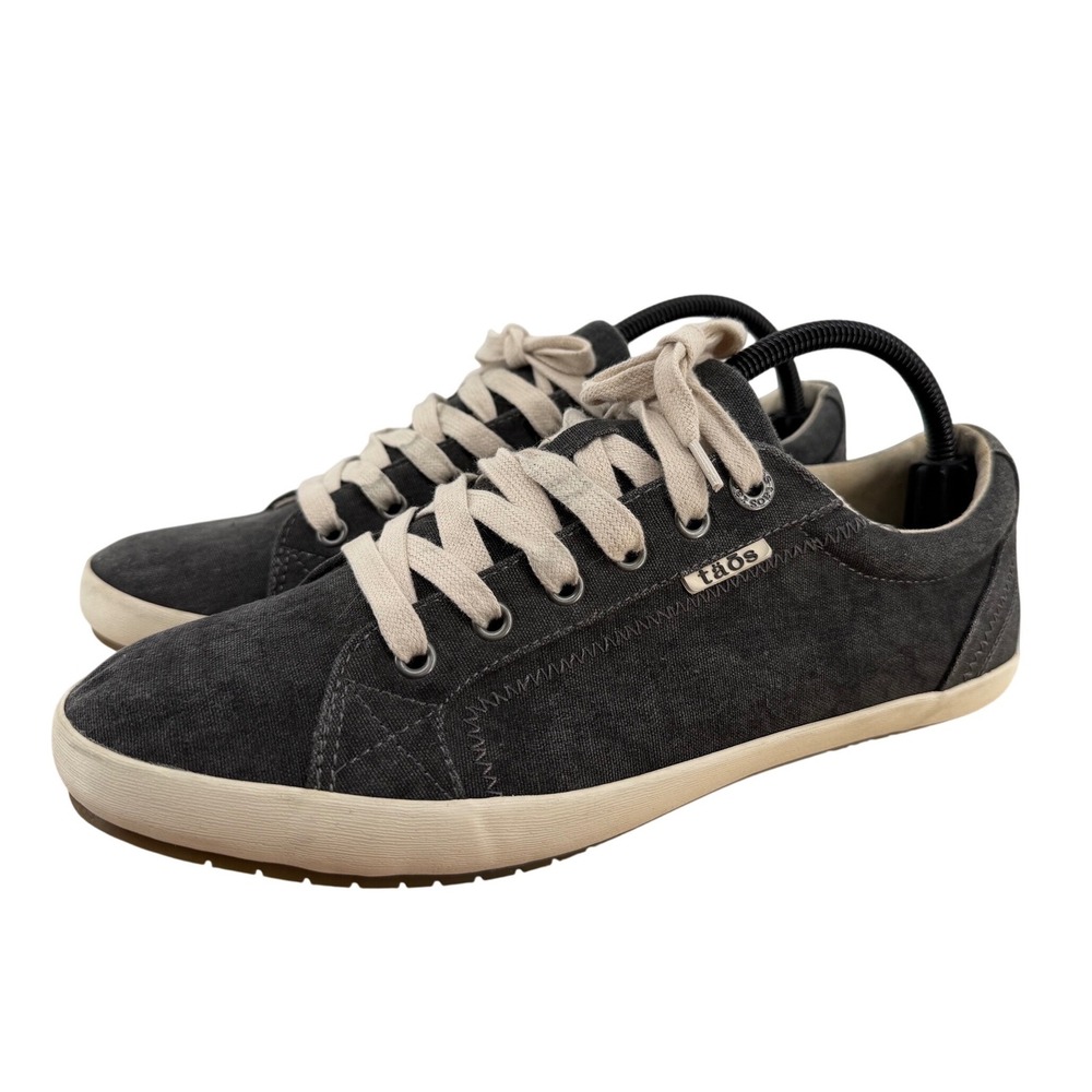 Taos Star Charcoal Gray Canvas Lace Up Sneakers Womens 11 STA-12844 Low Top